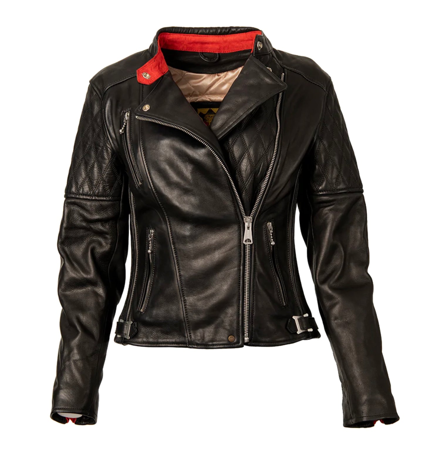 High quality women's Bobber leather jacket in black